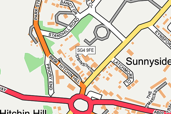 SG4 9FE map - OS OpenMap – Local (Ordnance Survey)