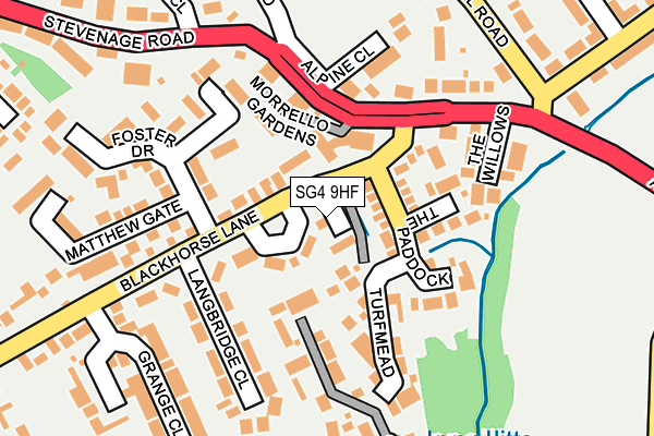 SG4 9HF map - OS OpenMap – Local (Ordnance Survey)