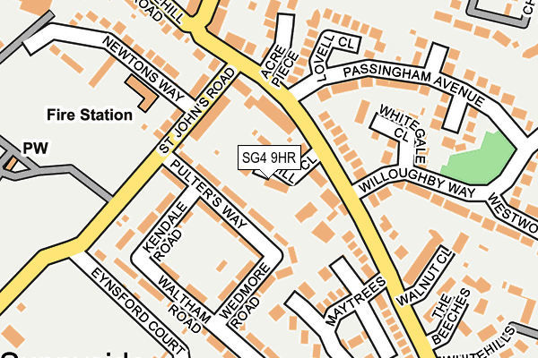 SG4 9HR map - OS OpenMap – Local (Ordnance Survey)