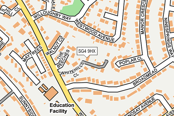 SG4 9HX map - OS OpenMap – Local (Ordnance Survey)