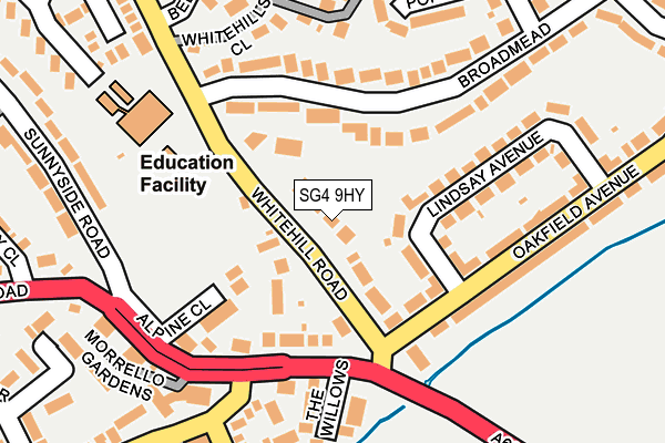 SG4 9HY map - OS OpenMap – Local (Ordnance Survey)