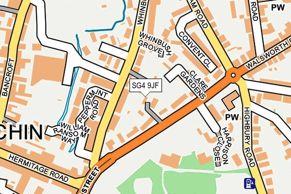 SG4 9JF map - OS OpenMap – Local (Ordnance Survey)