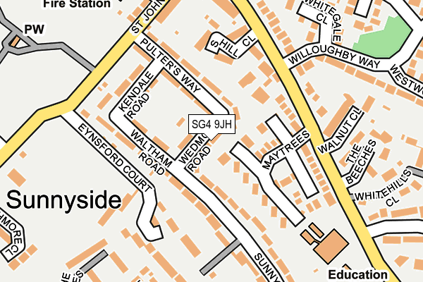 SG4 9JH map - OS OpenMap – Local (Ordnance Survey)