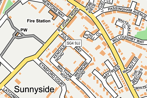 SG4 9JJ map - OS OpenMap – Local (Ordnance Survey)