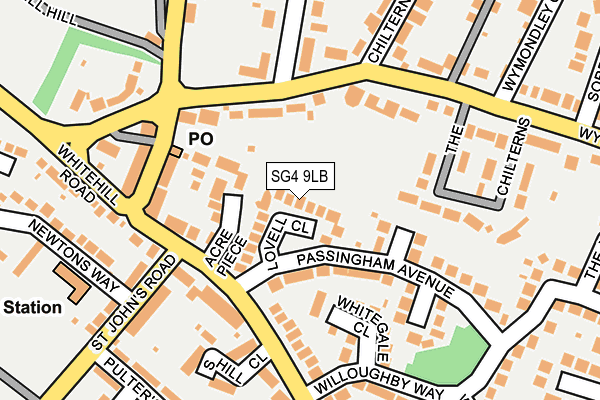 SG4 9LB map - OS OpenMap – Local (Ordnance Survey)