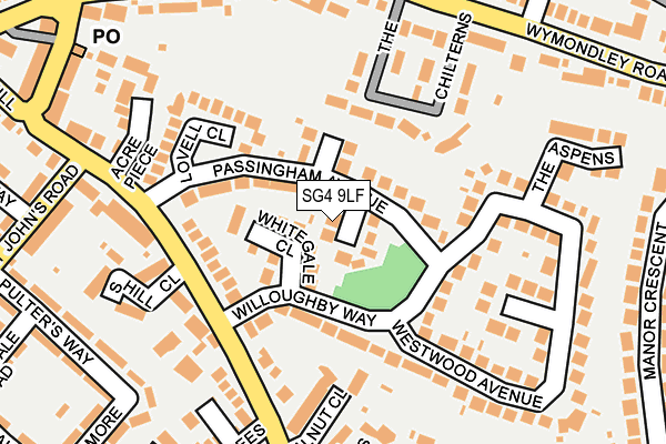 SG4 9LF map - OS OpenMap – Local (Ordnance Survey)