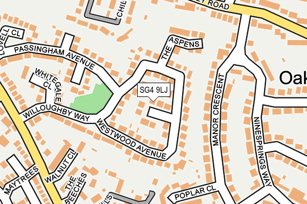 SG4 9LJ map - OS OpenMap – Local (Ordnance Survey)