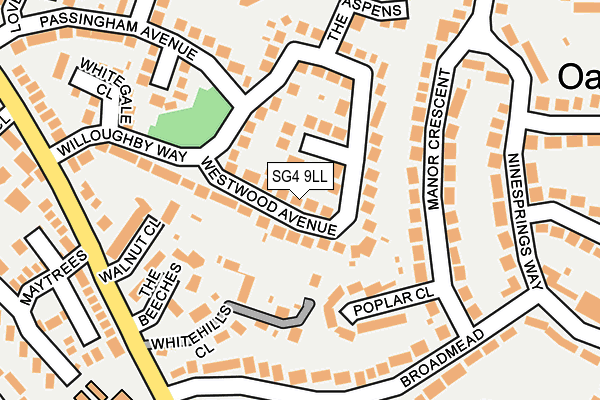 SG4 9LL map - OS OpenMap – Local (Ordnance Survey)