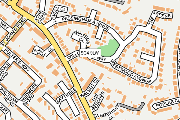 SG4 9LW map - OS OpenMap – Local (Ordnance Survey)