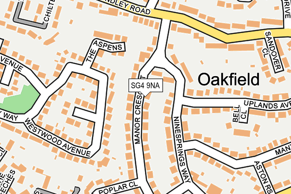 SG4 9NA map - OS OpenMap – Local (Ordnance Survey)