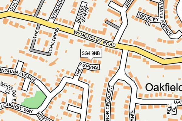 SG4 9NB map - OS OpenMap – Local (Ordnance Survey)