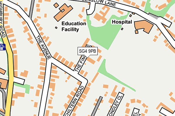 SG4 9PB map - OS OpenMap – Local (Ordnance Survey)