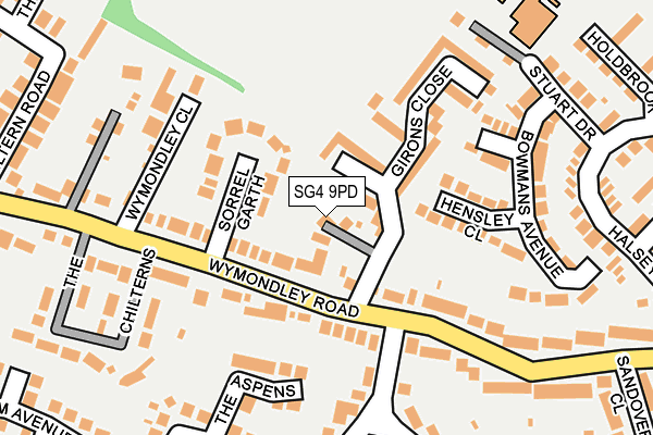 SG4 9PD map - OS OpenMap – Local (Ordnance Survey)