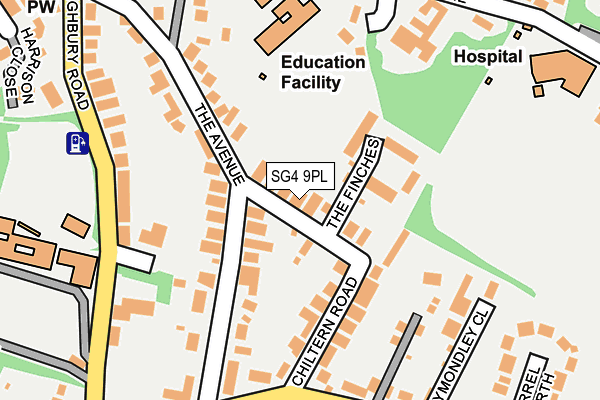 SG4 9PL map - OS OpenMap – Local (Ordnance Survey)