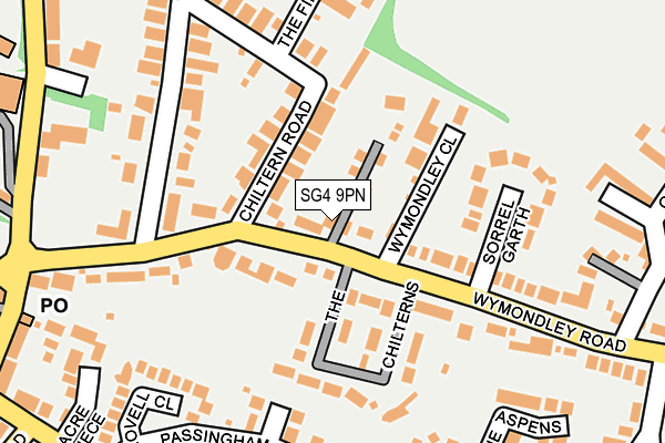 SG4 9PN map - OS OpenMap – Local (Ordnance Survey)