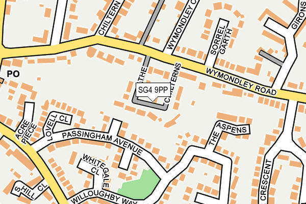 SG4 9PP map - OS OpenMap – Local (Ordnance Survey)