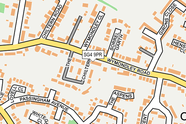 SG4 9PR map - OS OpenMap – Local (Ordnance Survey)