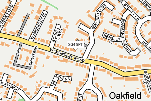 SG4 9PT map - OS OpenMap – Local (Ordnance Survey)
