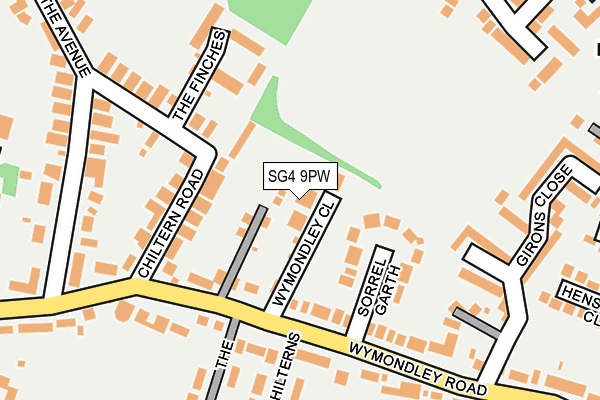 SG4 9PW map - OS OpenMap – Local (Ordnance Survey)