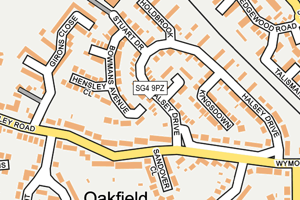 SG4 9PZ map - OS OpenMap – Local (Ordnance Survey)