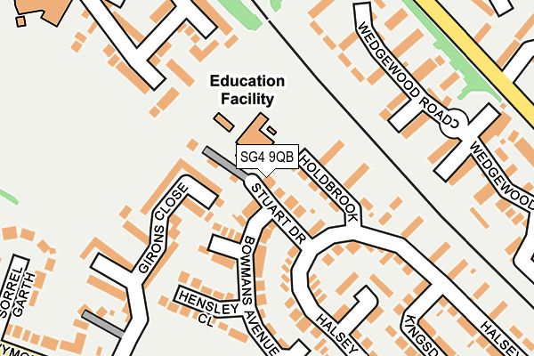 SG4 9QB map - OS OpenMap – Local (Ordnance Survey)