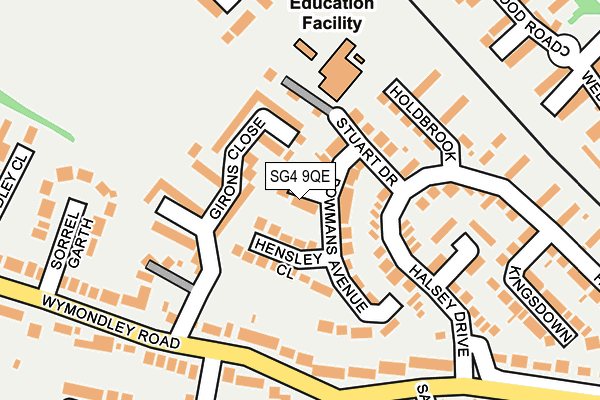 SG4 9QE map - OS OpenMap – Local (Ordnance Survey)
