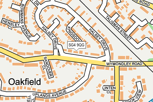 SG4 9QG map - OS OpenMap – Local (Ordnance Survey)