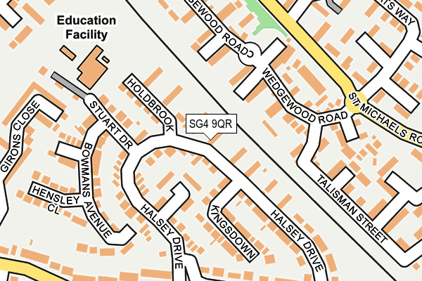SG4 9QR map - OS OpenMap – Local (Ordnance Survey)