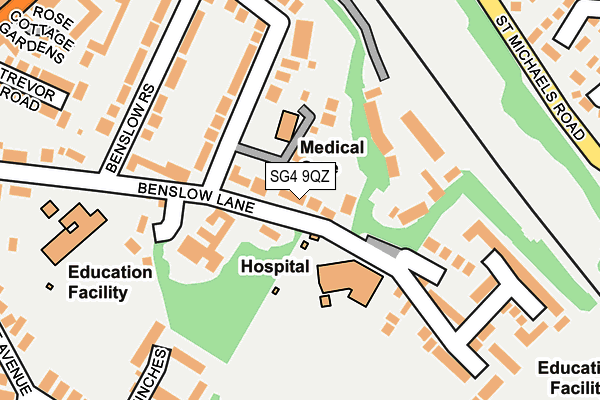 SG4 9QZ map - OS OpenMap – Local (Ordnance Survey)