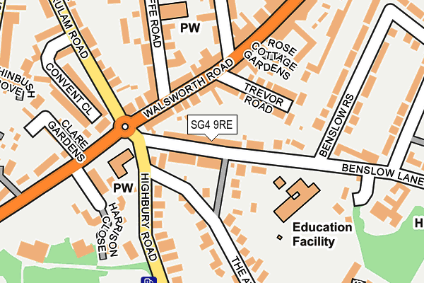 SG4 9RE map - OS OpenMap – Local (Ordnance Survey)