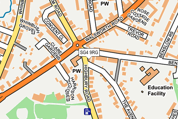 SG4 9RG map - OS OpenMap – Local (Ordnance Survey)