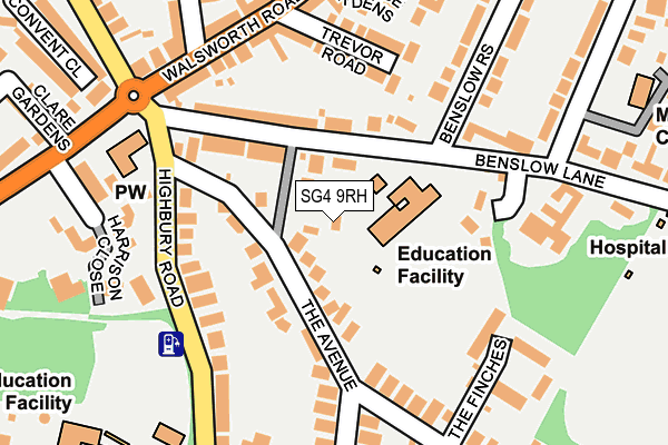 SG4 9RH map - OS OpenMap – Local (Ordnance Survey)