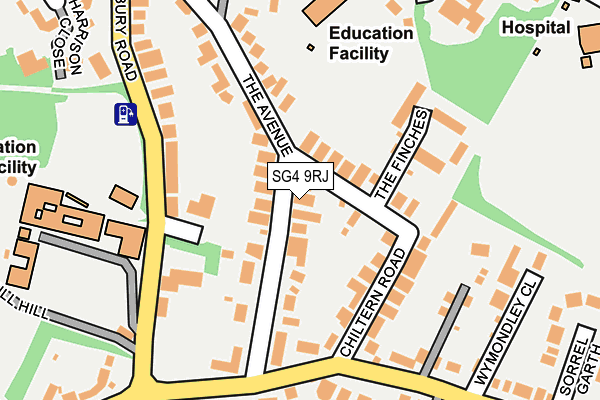 SG4 9RJ map - OS OpenMap – Local (Ordnance Survey)