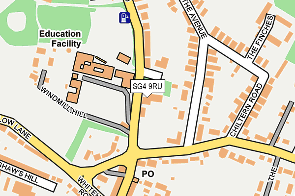 SG4 9RU map - OS OpenMap – Local (Ordnance Survey)