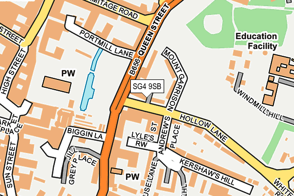 SG4 9SB map - OS OpenMap – Local (Ordnance Survey)