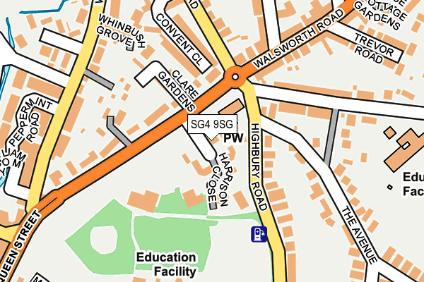 SG4 9SG map - OS OpenMap – Local (Ordnance Survey)