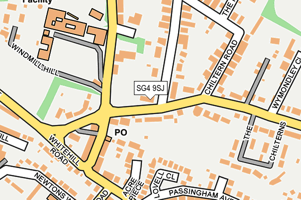 SG4 9SJ map - OS OpenMap – Local (Ordnance Survey)