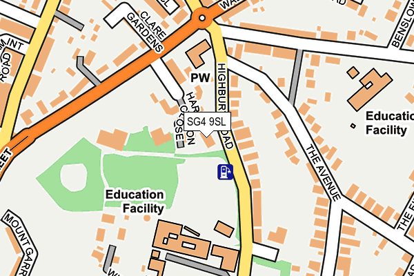SG4 9SL map - OS OpenMap – Local (Ordnance Survey)