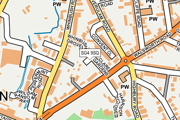 SG4 9SQ map - OS OpenMap – Local (Ordnance Survey)