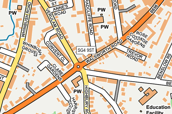 SG4 9ST map - OS OpenMap – Local (Ordnance Survey)