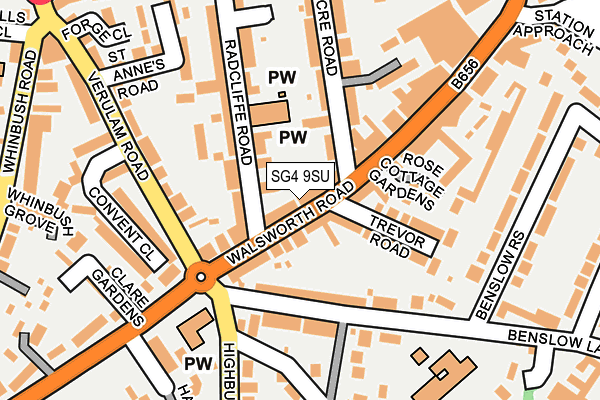 SG4 9SU map - OS OpenMap – Local (Ordnance Survey)