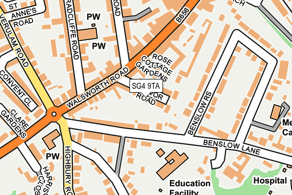 SG4 9TA map - OS OpenMap – Local (Ordnance Survey)