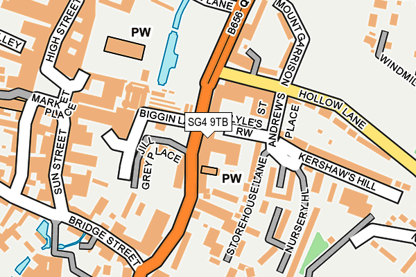 SG4 9TB map - OS OpenMap – Local (Ordnance Survey)