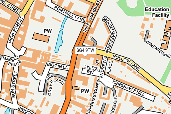 SG4 9TW map - OS OpenMap – Local (Ordnance Survey)