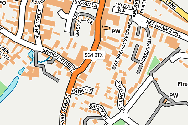 SG4 9TX map - OS OpenMap – Local (Ordnance Survey)