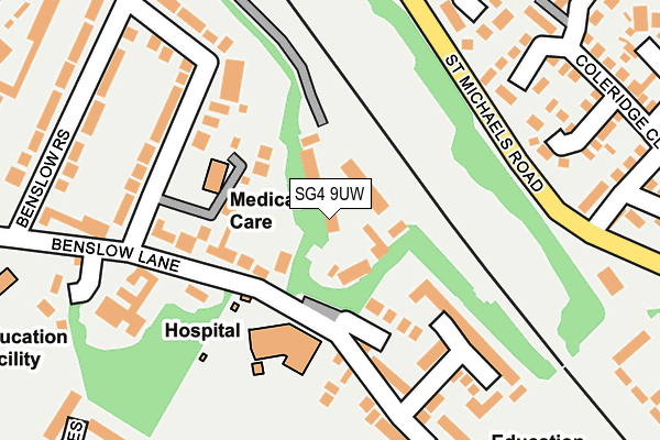 SG4 9UW map - OS OpenMap – Local (Ordnance Survey)