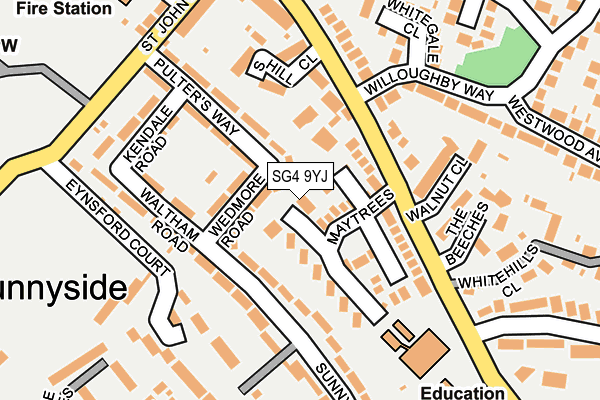 SG4 9YJ map - OS OpenMap – Local (Ordnance Survey)