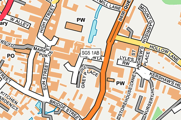 SG5 1AB map - OS OpenMap – Local (Ordnance Survey)