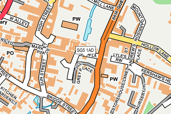 SG5 1AD map - OS OpenMap – Local (Ordnance Survey)