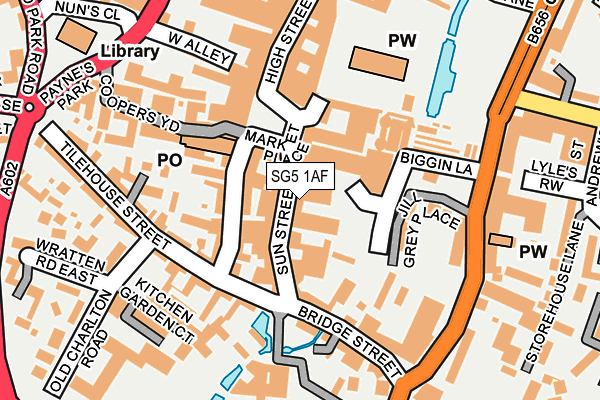 SG5 1AF map - OS OpenMap – Local (Ordnance Survey)